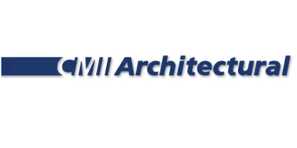 Logo with dark blue block left of white letters CMI and blue Architectural in italics on a white background.