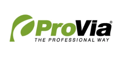 ProVia logo with a green leaf graphic and text: ProVia The Professional Way in green and black.