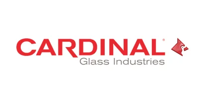Cardinal Glass Industries logo with CARDINAL in red, Glass Industries below in gray, and a red cardinal bird icon.